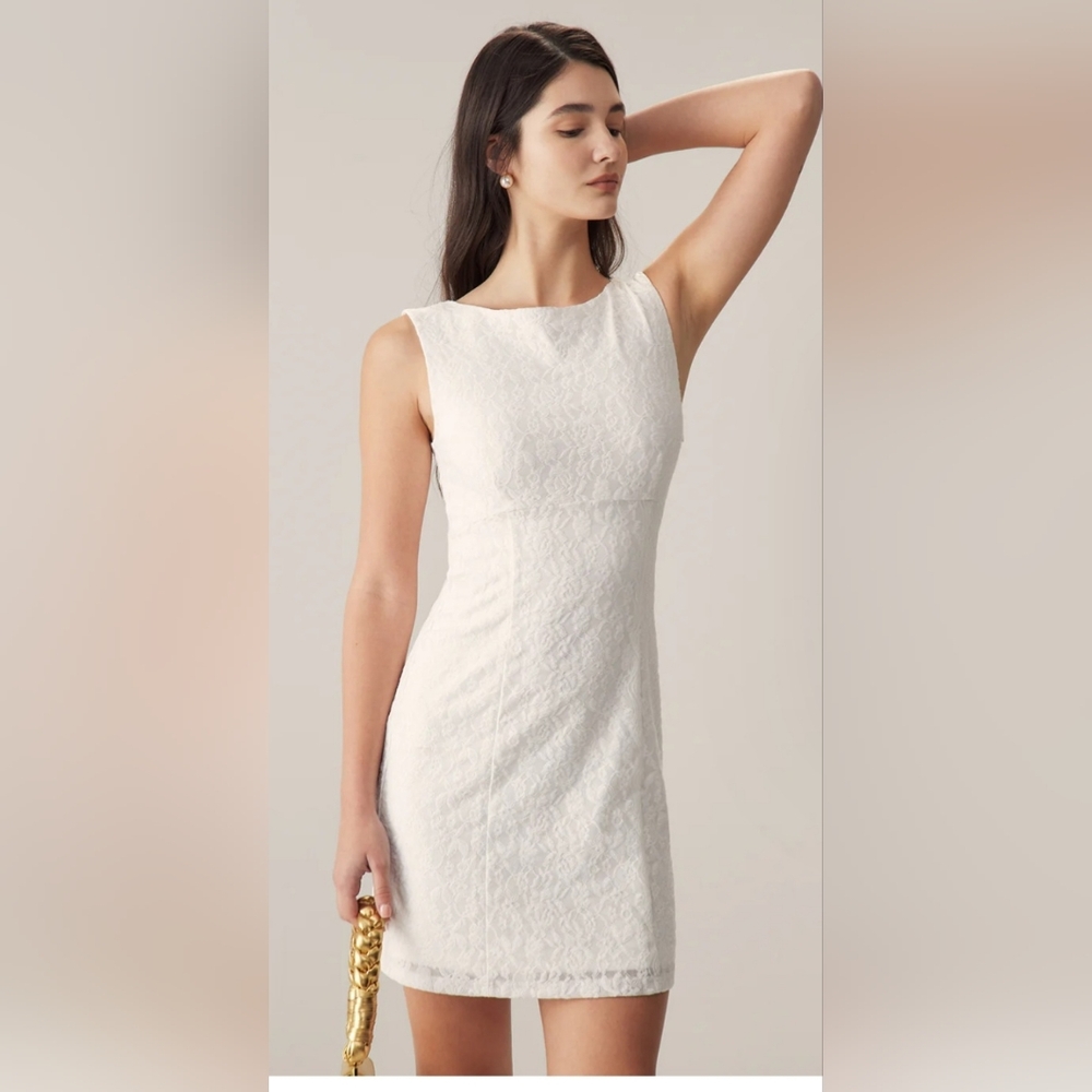 NWT RIHOAS White Lace Mini Dress